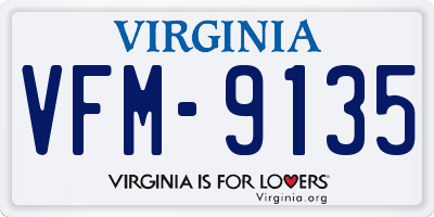 VA license plate VFM9135