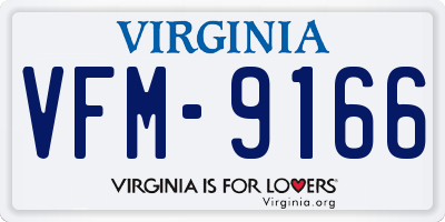 VA license plate VFM9166