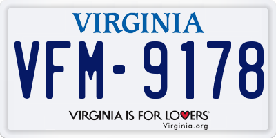 VA license plate VFM9178