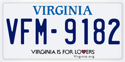 VA license plate VFM9182