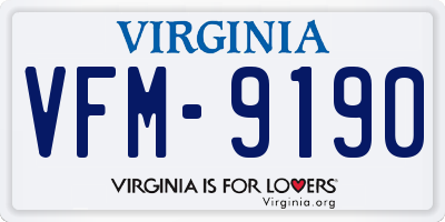 VA license plate VFM9190