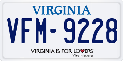 VA license plate VFM9228