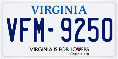VA license plate VFM9250