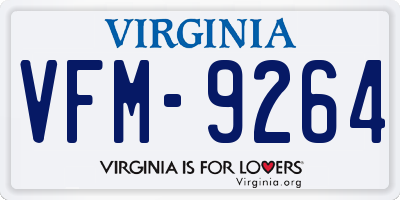 VA license plate VFM9264