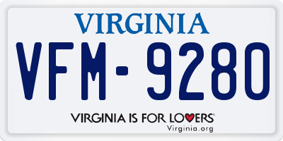 VA license plate VFM9280