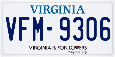 VA license plate VFM9306