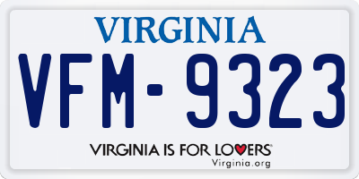 VA license plate VFM9323