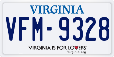 VA license plate VFM9328
