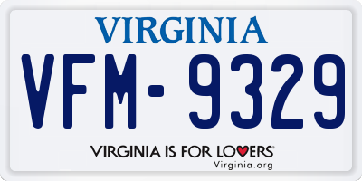 VA license plate VFM9329