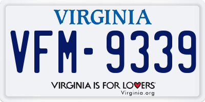VA license plate VFM9339