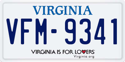 VA license plate VFM9341