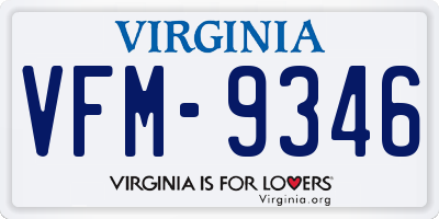 VA license plate VFM9346