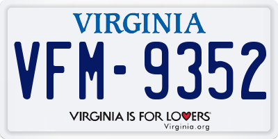 VA license plate VFM9352