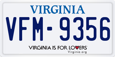 VA license plate VFM9356