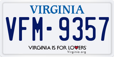 VA license plate VFM9357