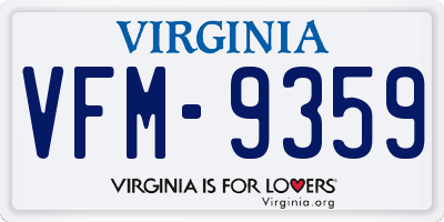 VA license plate VFM9359