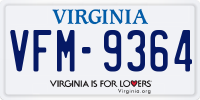 VA license plate VFM9364