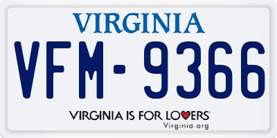 VA license plate VFM9366