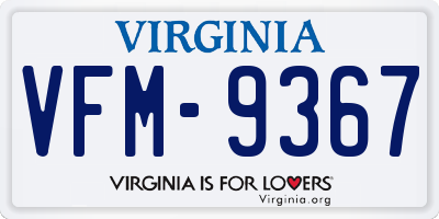 VA license plate VFM9367
