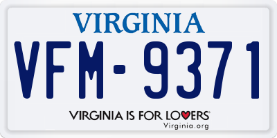 VA license plate VFM9371