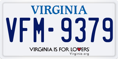 VA license plate VFM9379