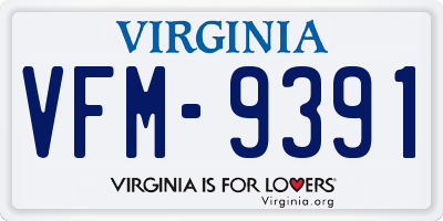 VA license plate VFM9391