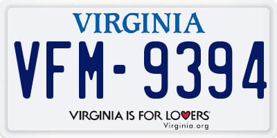 VA license plate VFM9394