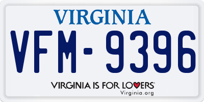 VA license plate VFM9396