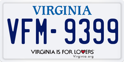 VA license plate VFM9399