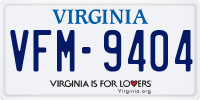 VA license plate VFM9404