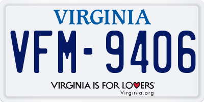 VA license plate VFM9406