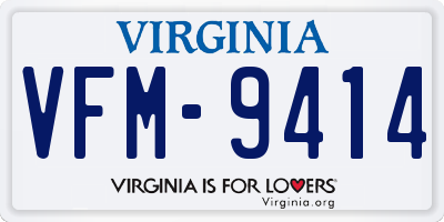 VA license plate VFM9414