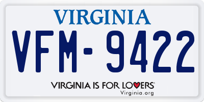 VA license plate VFM9422