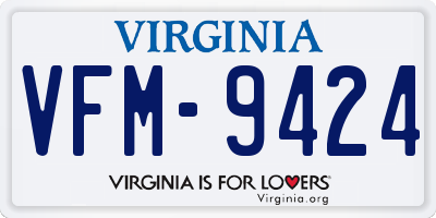 VA license plate VFM9424