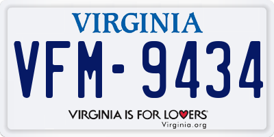 VA license plate VFM9434