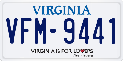 VA license plate VFM9441