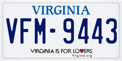 VA license plate VFM9443