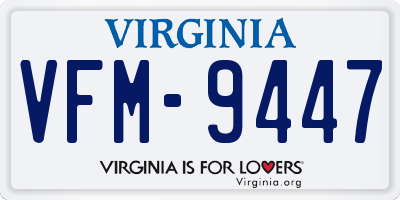 VA license plate VFM9447
