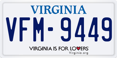 VA license plate VFM9449