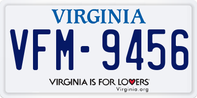 VA license plate VFM9456