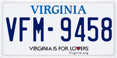 VA license plate VFM9458