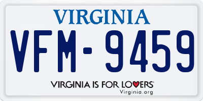 VA license plate VFM9459