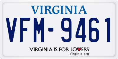 VA license plate VFM9461