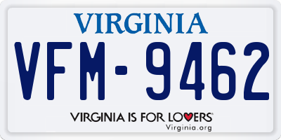 VA license plate VFM9462