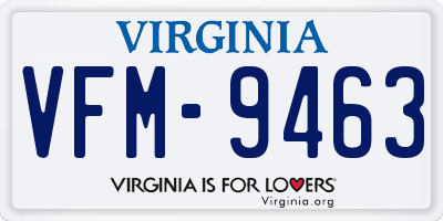 VA license plate VFM9463