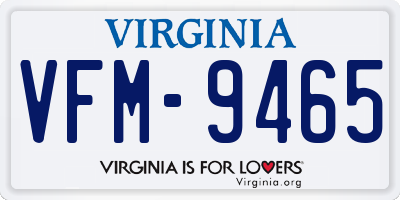 VA license plate VFM9465