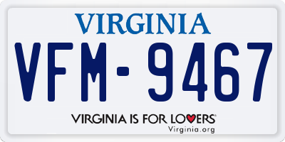 VA license plate VFM9467