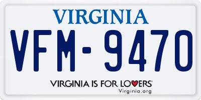 VA license plate VFM9470