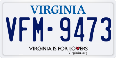 VA license plate VFM9473