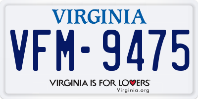 VA license plate VFM9475